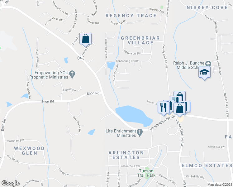 map of restaurants, bars, coffee shops, grocery stores, and more near in Atlanta