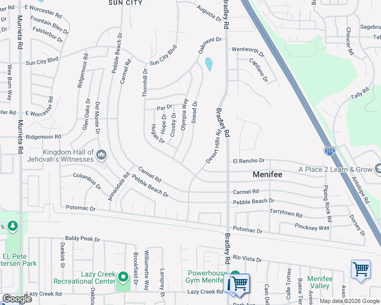 map of restaurants, bars, coffee shops, grocery stores, and more near 29041 Snead Drive in Menifee