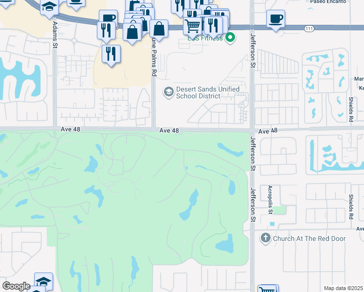 map of restaurants, bars, coffee shops, grocery stores, and more near 79620 Rancho La Quinta Drive in La Quinta