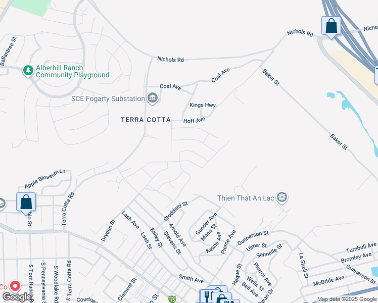 map of restaurants, bars, coffee shops, grocery stores, and more near 4746 Sicily Drive in Lake Elsinore