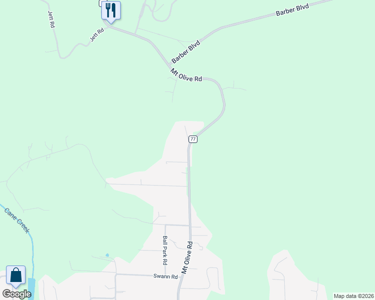 map of restaurants, bars, coffee shops, grocery stores, and more near 3718 Mount Olive Road in Mount Olive