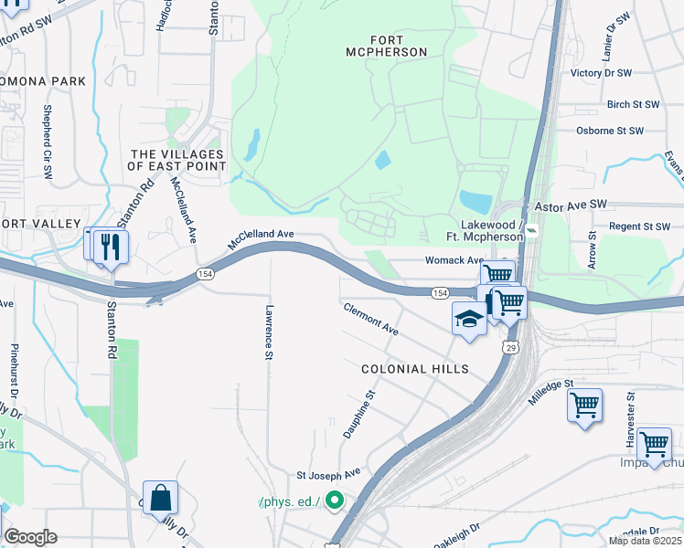 map of restaurants, bars, coffee shops, grocery stores, and more near 1497 Clermont Avenue in Atlanta