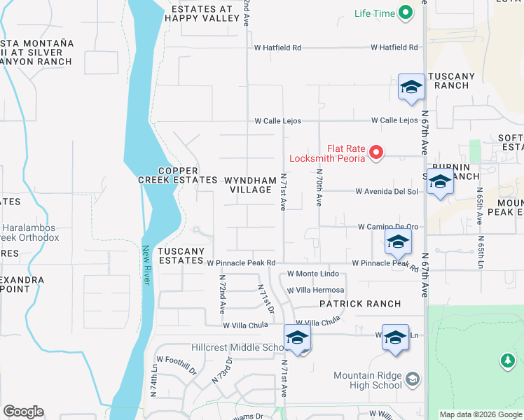 map of restaurants, bars, coffee shops, grocery stores, and more near 7181 West Cielo Grande in Peoria