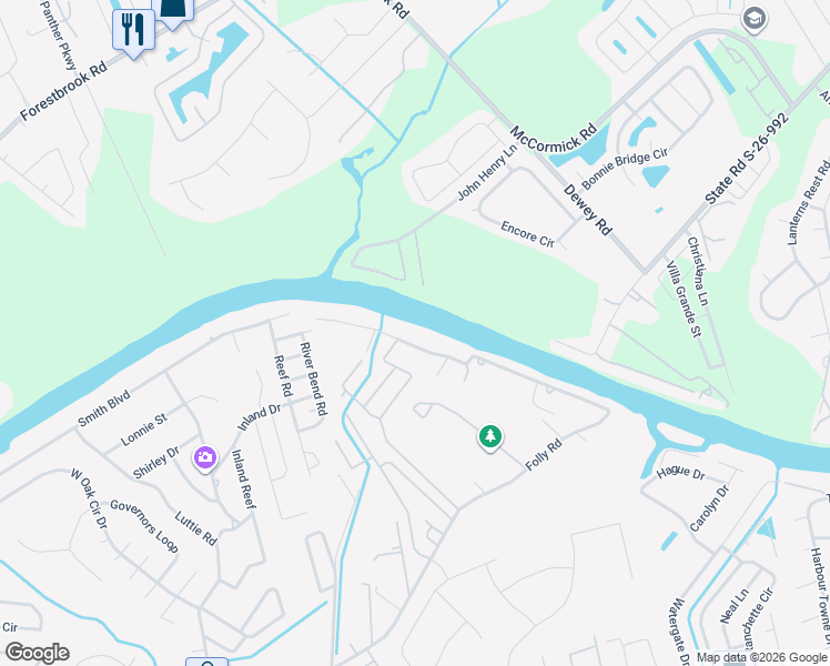 map of restaurants, bars, coffee shops, grocery stores, and more near 966 Folly Rd in Myrtle Beach
