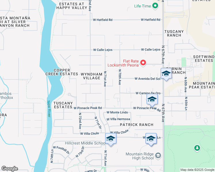 map of restaurants, bars, coffee shops, grocery stores, and more near 7068 West Cielo Grande in Peoria