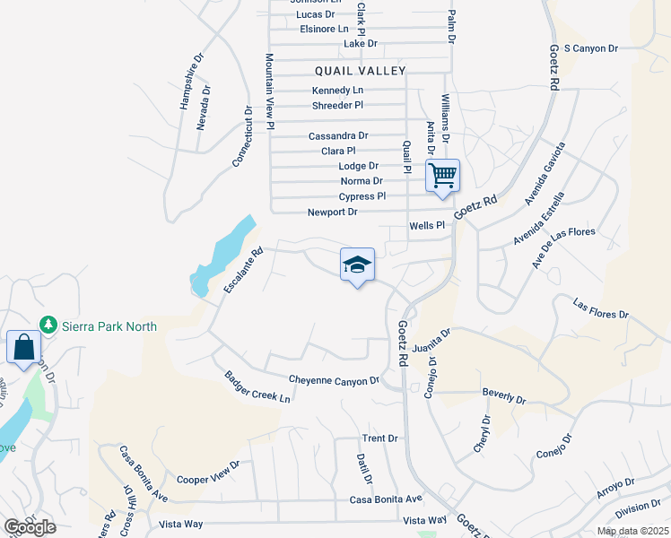 map of restaurants, bars, coffee shops, grocery stores, and more near 23694 Canyon Heights Drive in Canyon Lake