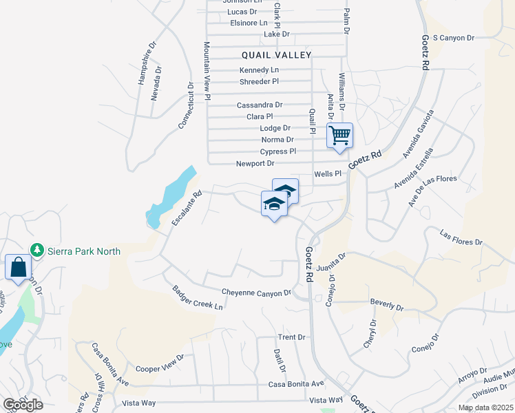 map of restaurants, bars, coffee shops, grocery stores, and more near 23682 Canyon Heights Drive in Canyon Lake