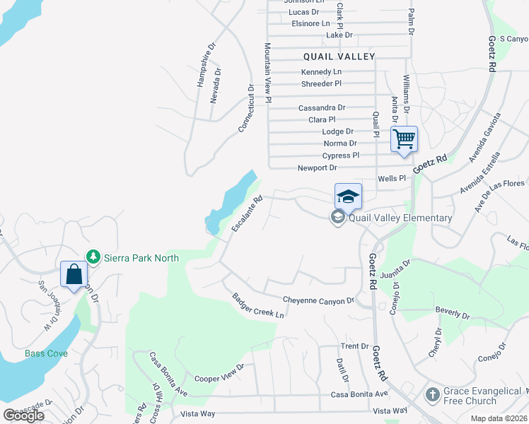 map of restaurants, bars, coffee shops, grocery stores, and more near 29015 Vermillion Lane in Canyon Lake