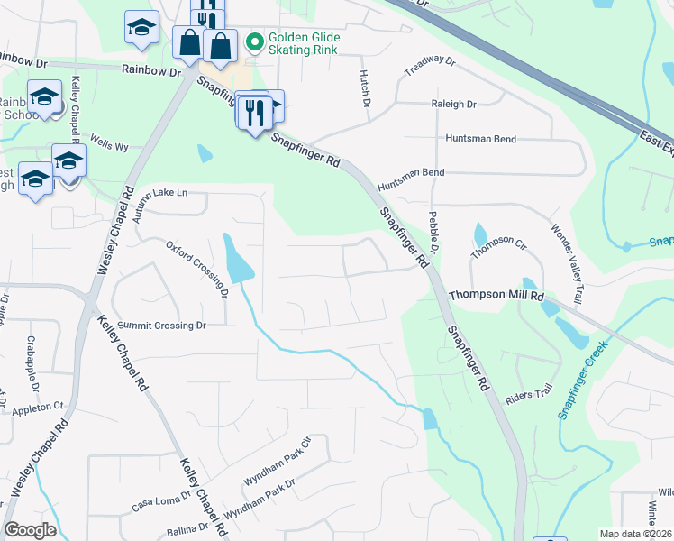 map of restaurants, bars, coffee shops, grocery stores, and more near 4368 Sterling Forest Drive in Decatur