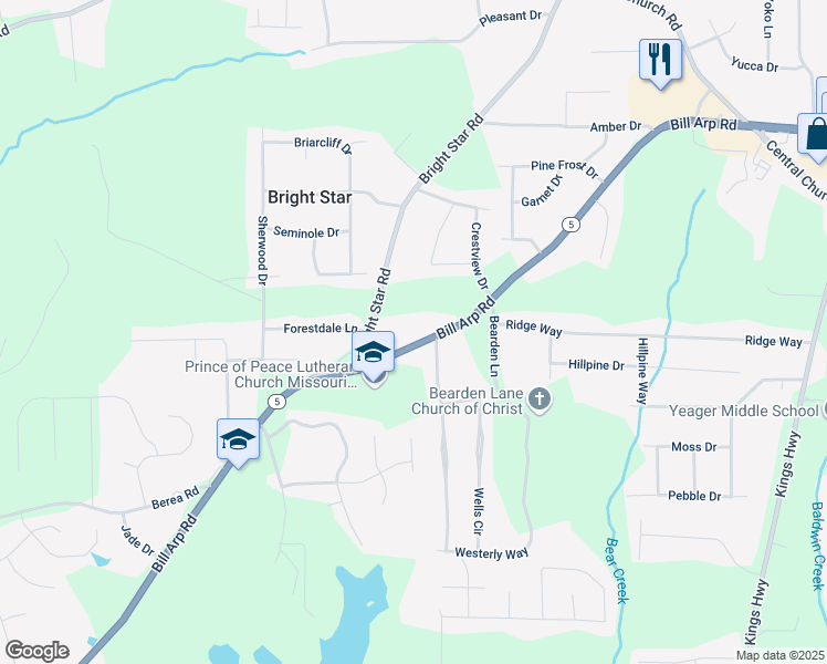 map of restaurants, bars, coffee shops, grocery stores, and more near 3949 Georgia 5 in Douglasville