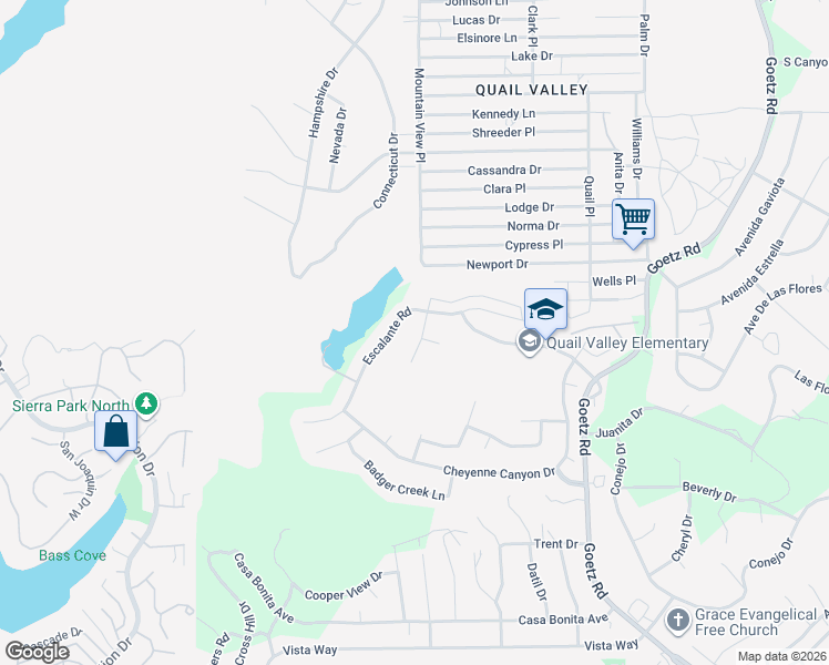 map of restaurants, bars, coffee shops, grocery stores, and more near 29015 Vermillion Lane in Canyon Lake