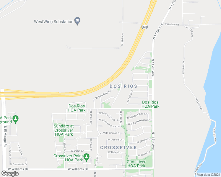 map of restaurants, bars, coffee shops, grocery stores, and more near 11974 West Dos Rios Drive in Sun City