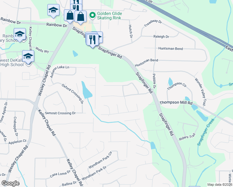 map of restaurants, bars, coffee shops, grocery stores, and more near 4368 Sterling Forest Drive in Decatur