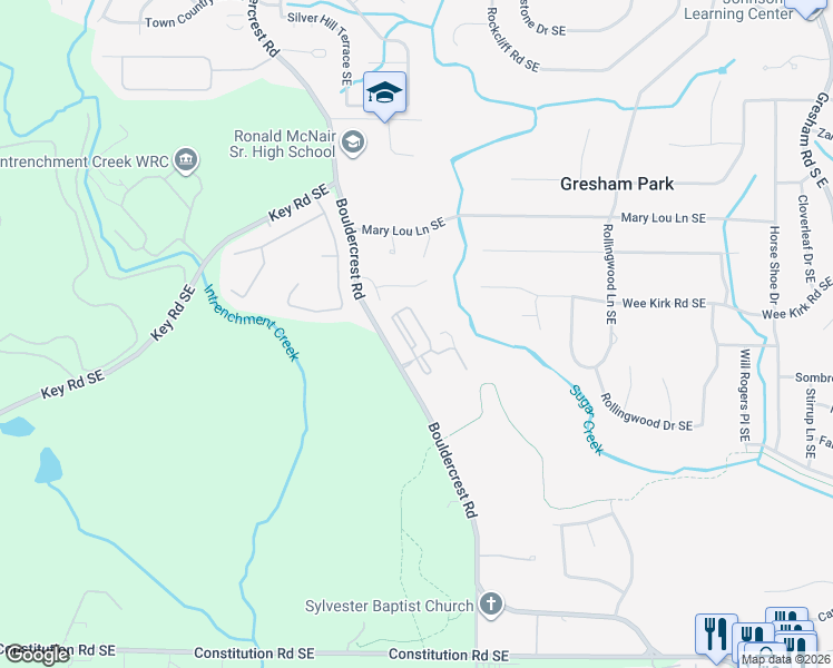 map of restaurants, bars, coffee shops, grocery stores, and more near 1996 Bouldercrest Road in Atlanta