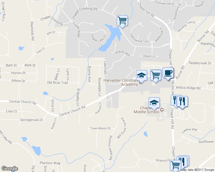 map of restaurants, bars, coffee shops, grocery stores, and more near 1202 Brentwood Court in Douglasville