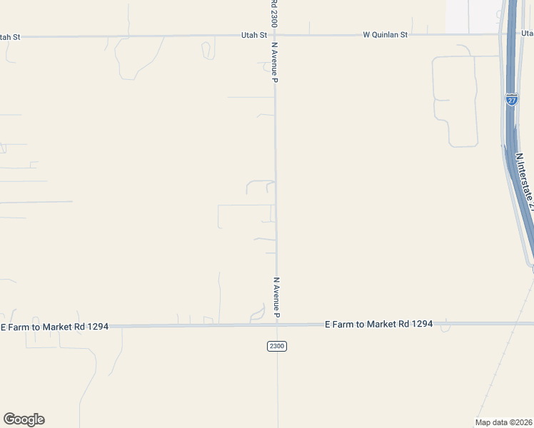 map of restaurants, bars, coffee shops, grocery stores, and more near 10201-11003 County Road 2300 in Lubbock