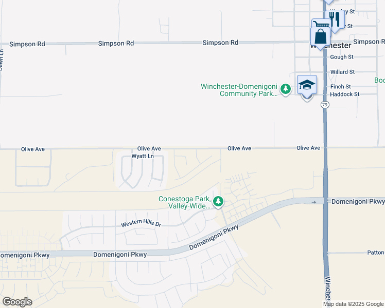 map of restaurants, bars, coffee shops, grocery stores, and more near 29045 Silver Stirrup Way in Winchester