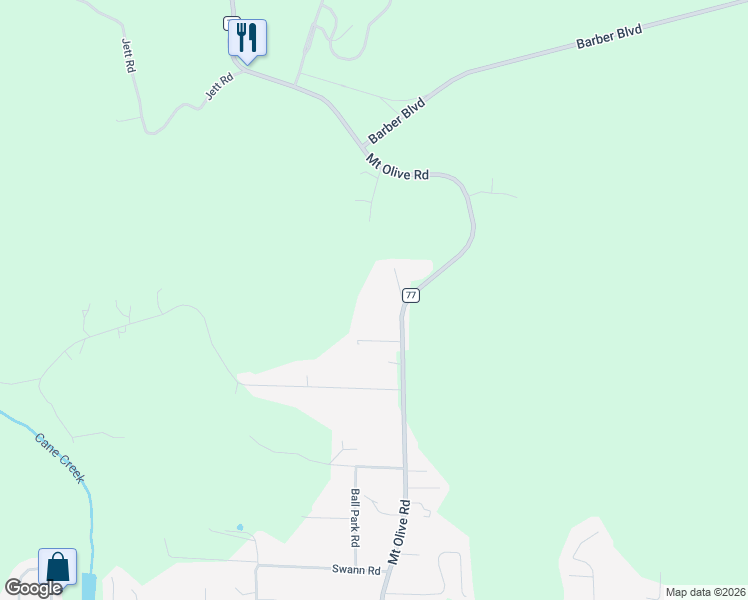 map of restaurants, bars, coffee shops, grocery stores, and more near 3718 Mount Olive Road in Mount Olive