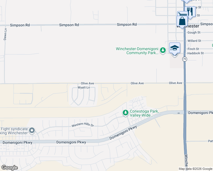 map of restaurants, bars, coffee shops, grocery stores, and more near in Winchester