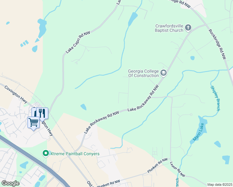 map of restaurants, bars, coffee shops, grocery stores, and more near 2209 Talbott Court in Conyers