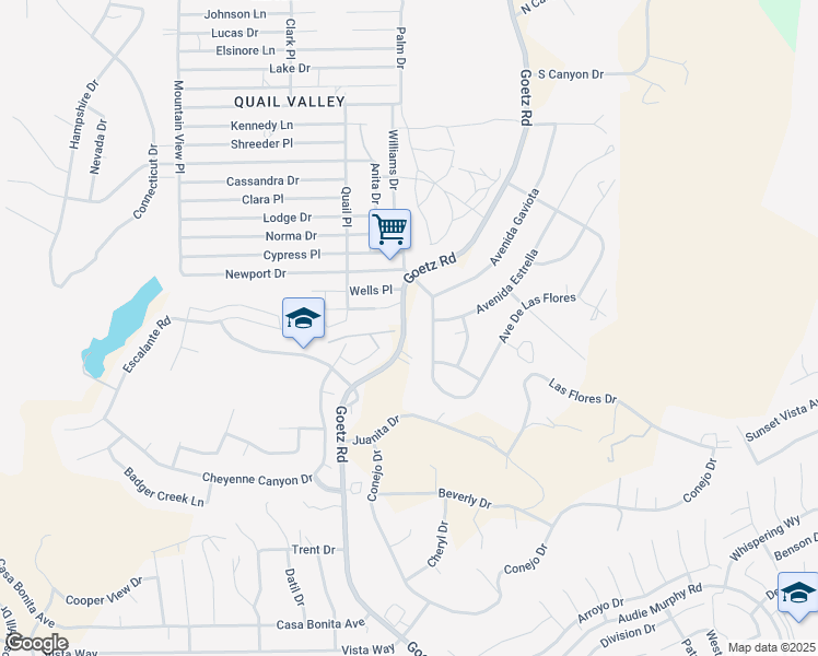 map of restaurants, bars, coffee shops, grocery stores, and more near 29002 Goetz Road in Canyon Lake