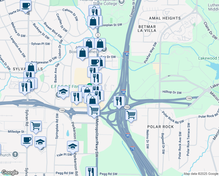 map of restaurants, bars, coffee shops, grocery stores, and more near 1985 Saint Johns Place in Atlanta