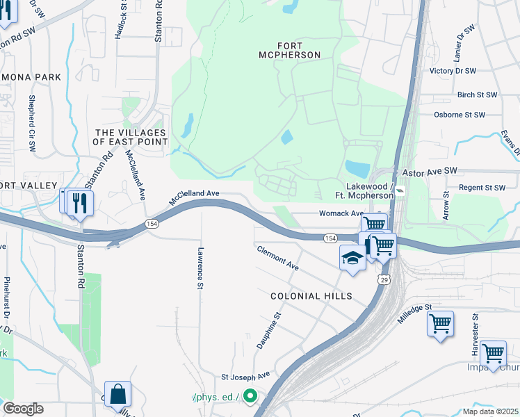 map of restaurants, bars, coffee shops, grocery stores, and more near 1497 Clermont Avenue in Atlanta