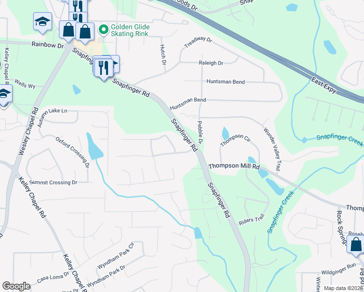 map of restaurants, bars, coffee shops, grocery stores, and more near 4431 Sterling Forest Drive in Decatur