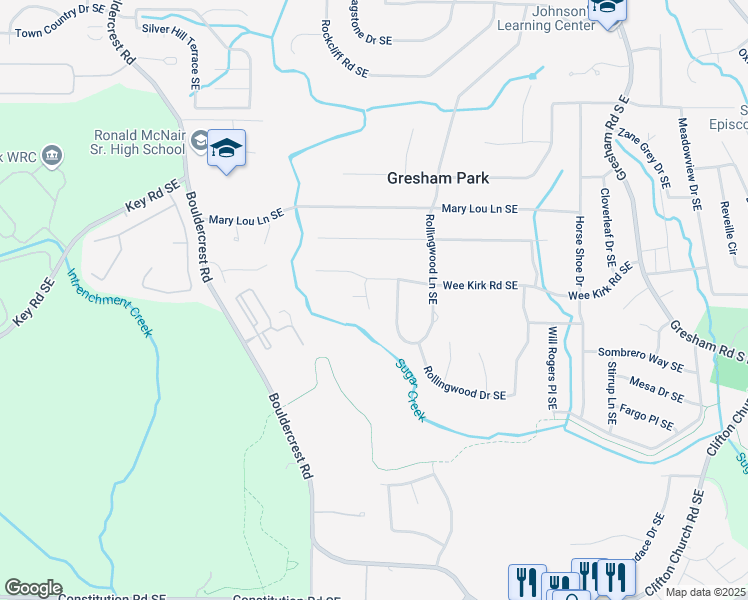 map of restaurants, bars, coffee shops, grocery stores, and more near 2979 Deleher Court Southeast in Atlanta