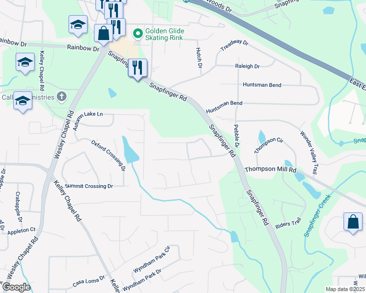 map of restaurants, bars, coffee shops, grocery stores, and more near 4347 Pleasant Ridge Road in Decatur