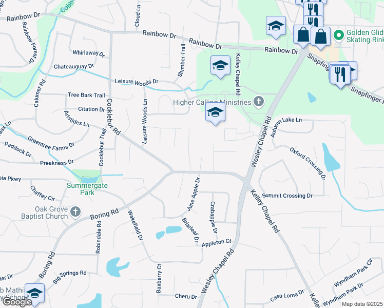 map of restaurants, bars, coffee shops, grocery stores, and more near 2930 Sunset Court in Decatur