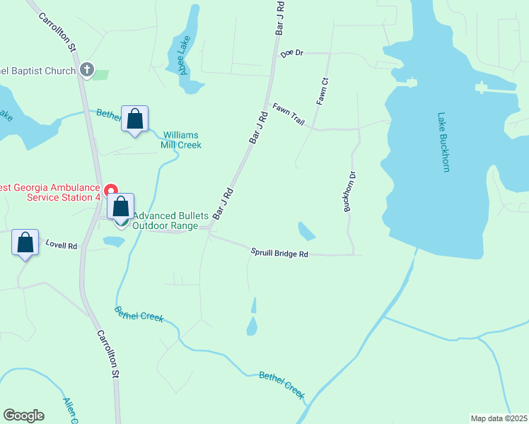 map of restaurants, bars, coffee shops, grocery stores, and more near 354 Spruill Bridge Road in Temple