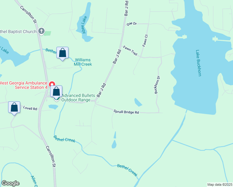 map of restaurants, bars, coffee shops, grocery stores, and more near 354 Spruill Bridge Road in Temple
