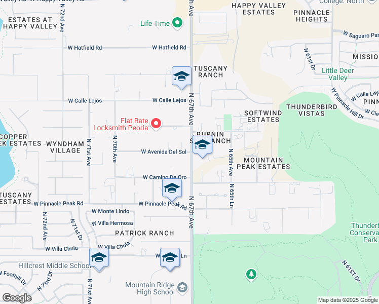 map of restaurants, bars, coffee shops, grocery stores, and more near 23623 North 67th Avenue in Glendale