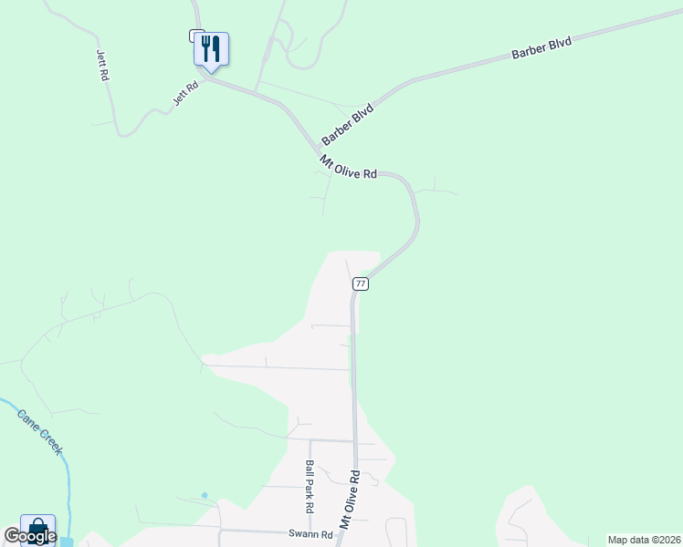 map of restaurants, bars, coffee shops, grocery stores, and more near 1228 Whitten Road in Mount Olive