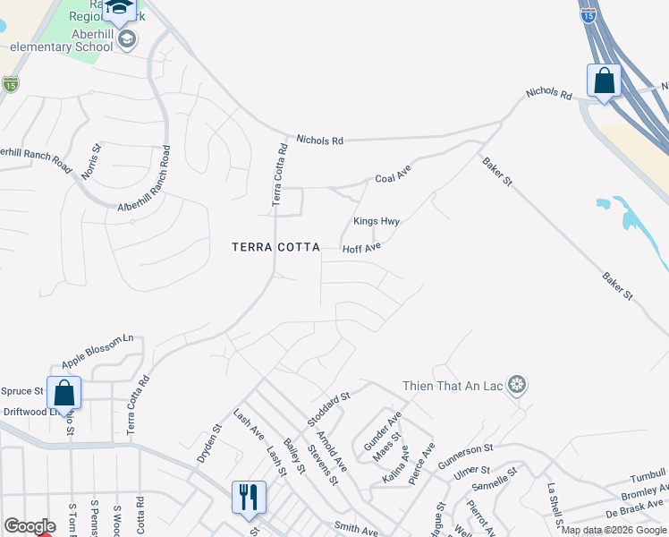 map of restaurants, bars, coffee shops, grocery stores, and more near 4700 Florence Drive in Lake Elsinore