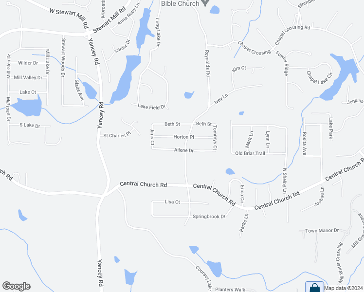map of restaurants, bars, coffee shops, grocery stores, and more near 5010 Ailene Drive in Douglasville