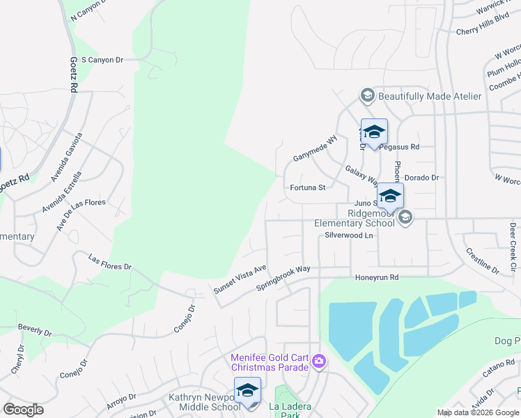 map of restaurants, bars, coffee shops, grocery stores, and more near 28948 Boulder Crest Way in Menifee