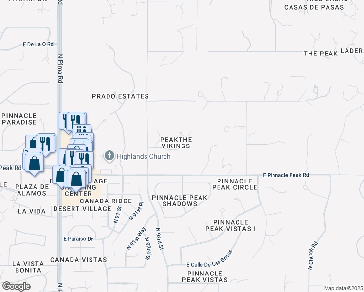 map of restaurants, bars, coffee shops, grocery stores, and more near 14531 East Vereda Solana Drive in Scottsdale