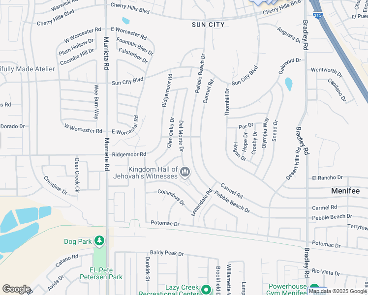 map of restaurants, bars, coffee shops, grocery stores, and more near 28980 Del Monte Drive in Menifee