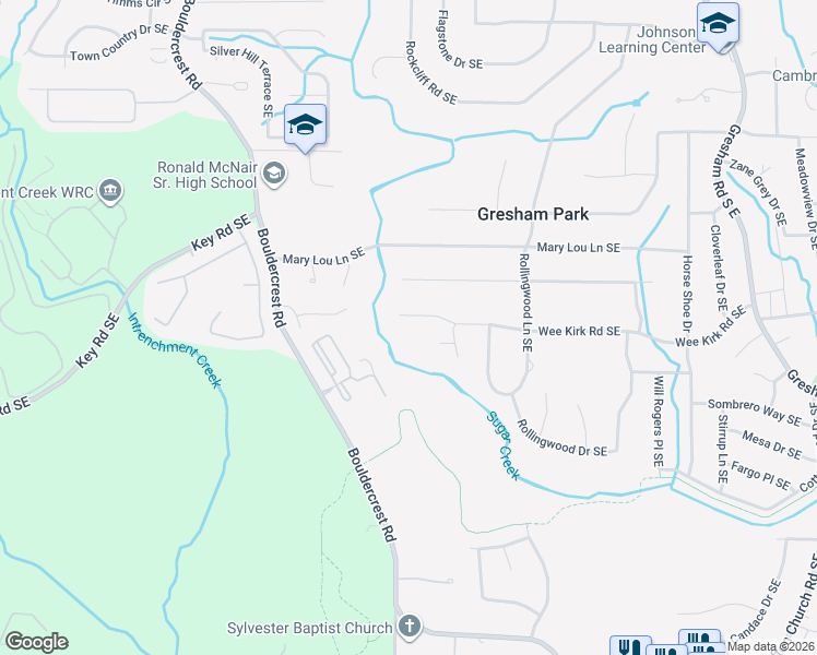 map of restaurants, bars, coffee shops, grocery stores, and more near 1689 Wee Kirk Road Southeast in Atlanta