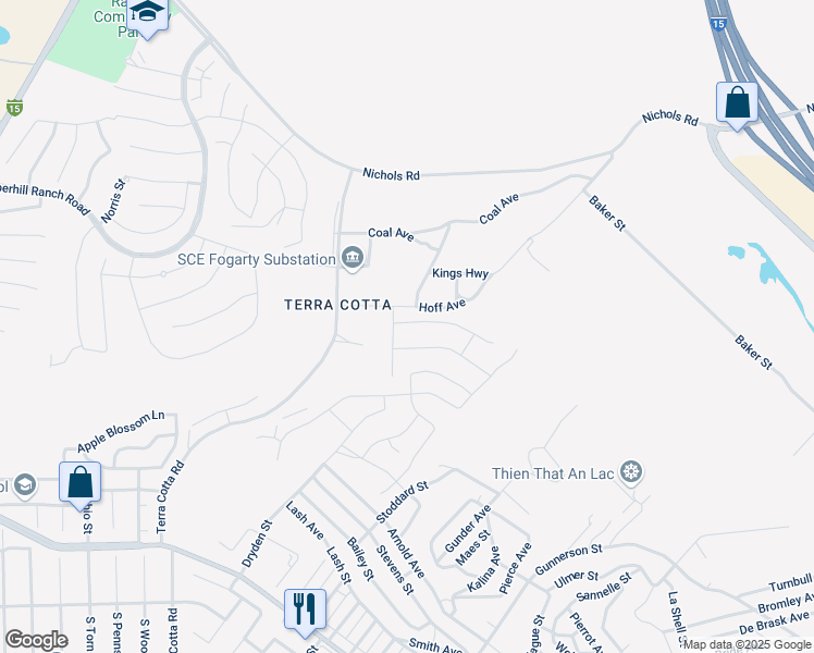map of restaurants, bars, coffee shops, grocery stores, and more near 4706 Florence Drive in Lake Elsinore
