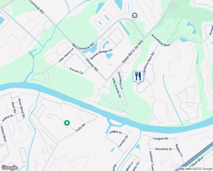 map of restaurants, bars, coffee shops, grocery stores, and more near 2153 Burcale Road in Myrtle Beach