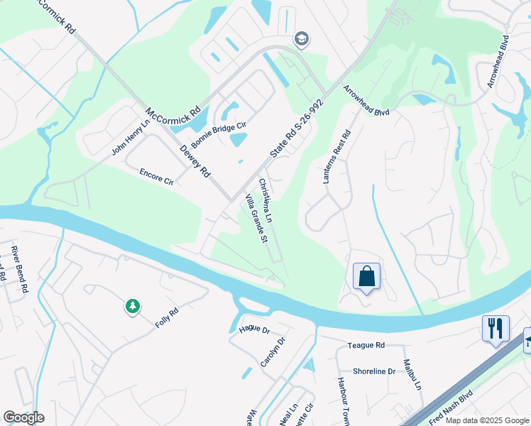 map of restaurants, bars, coffee shops, grocery stores, and more near 1991 Burcale Road in Myrtle Beach
