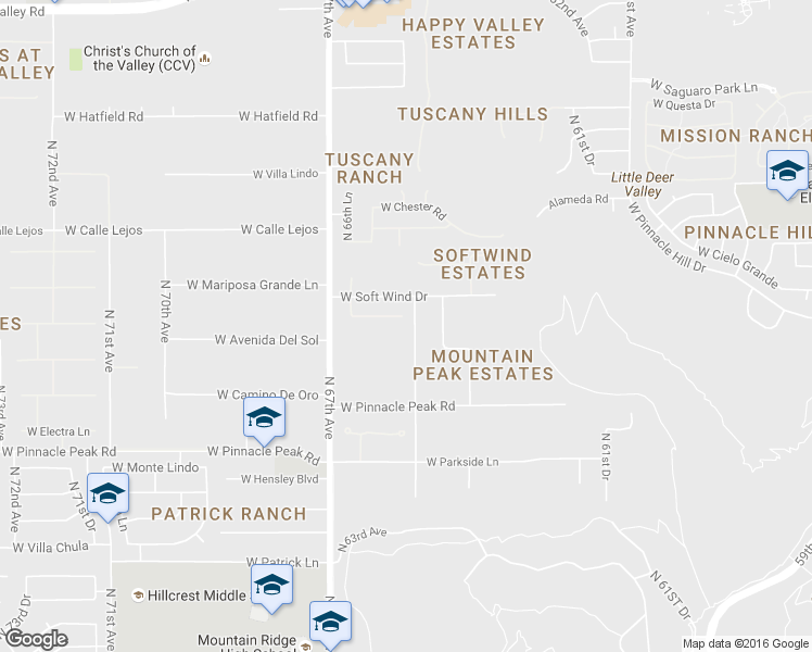map of restaurants, bars, coffee shops, grocery stores, and more near 6503 West Avenida Del Sol in Glendale