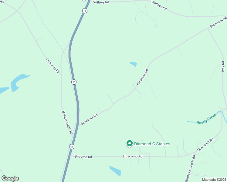 map of restaurants, bars, coffee shops, grocery stores, and more near 1165 Simmons Road in Social Circle