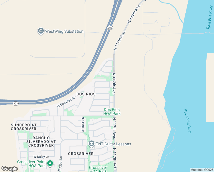 map of restaurants, bars, coffee shops, grocery stores, and more near 11728 West Avenida Del Sol in Sun City