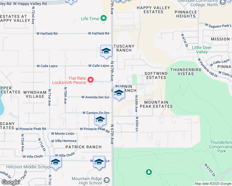 map of restaurants, bars, coffee shops, grocery stores, and more near 23623 North 67th Avenue in Glendale