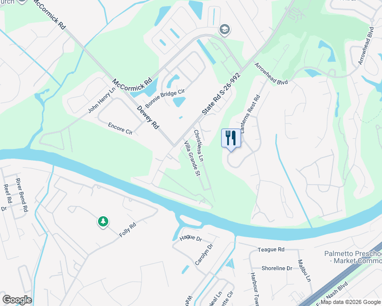 map of restaurants, bars, coffee shops, grocery stores, and more near 1991 Burcale Road in Myrtle Beach