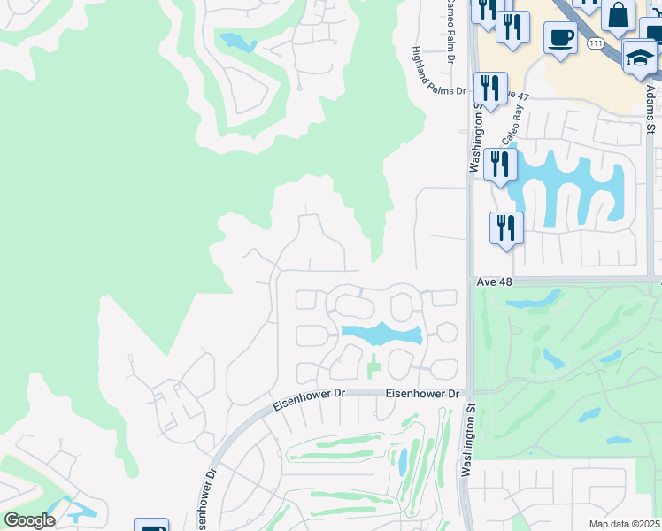 map of restaurants, bars, coffee shops, grocery stores, and more near 78130 Red Hawk Lane in La Quinta